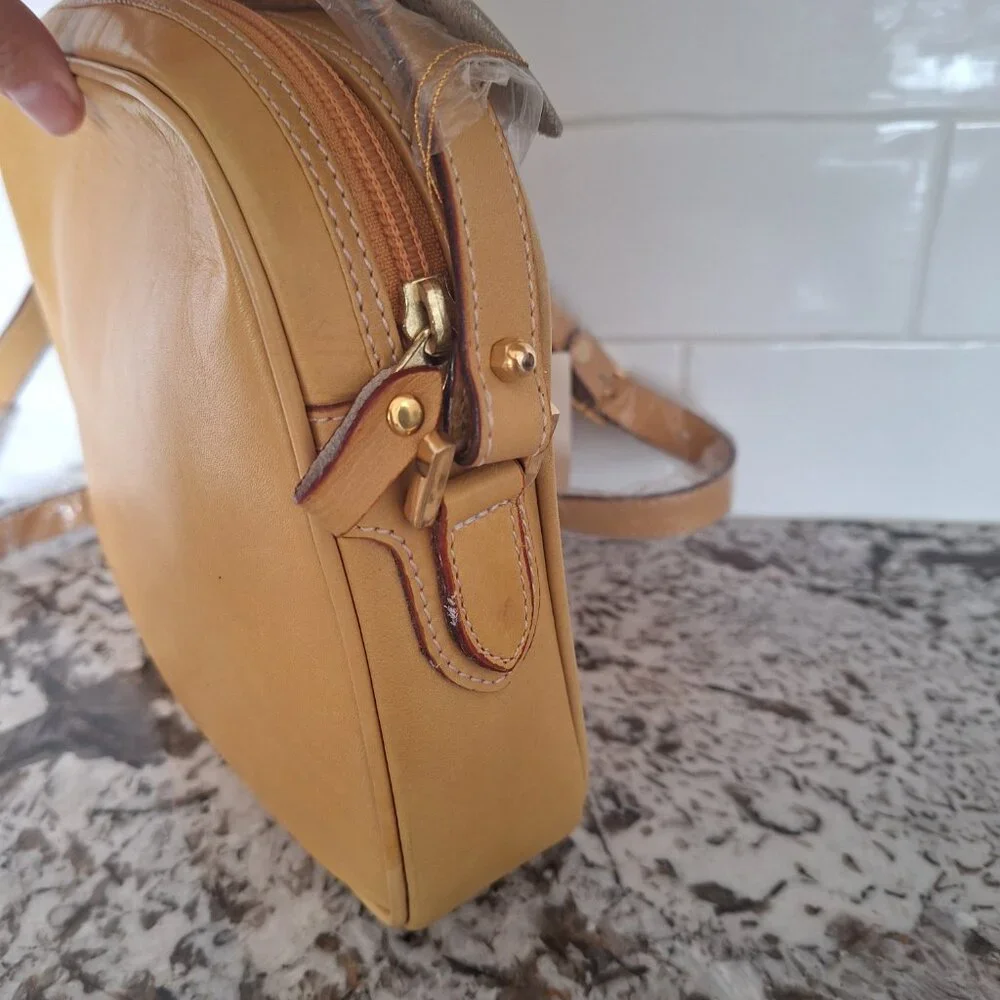 Wai See yellow‎ leather crossbody